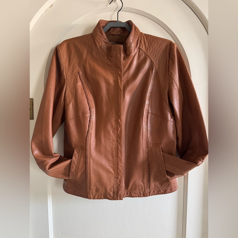 Stylish Brown Leather Jacket for Women